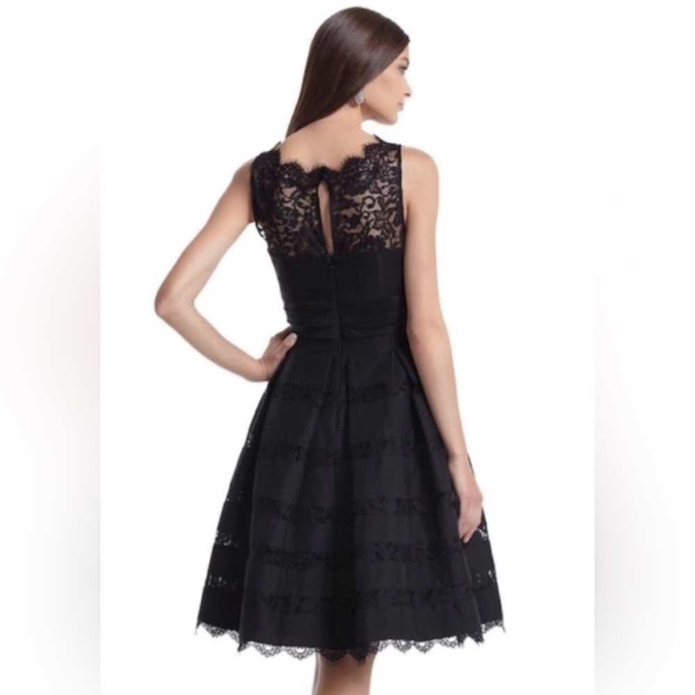 White House Black Market WHBM Black Lace Taffeta Cocktail Dress NEW Sz 6 - Picture 2 of 11